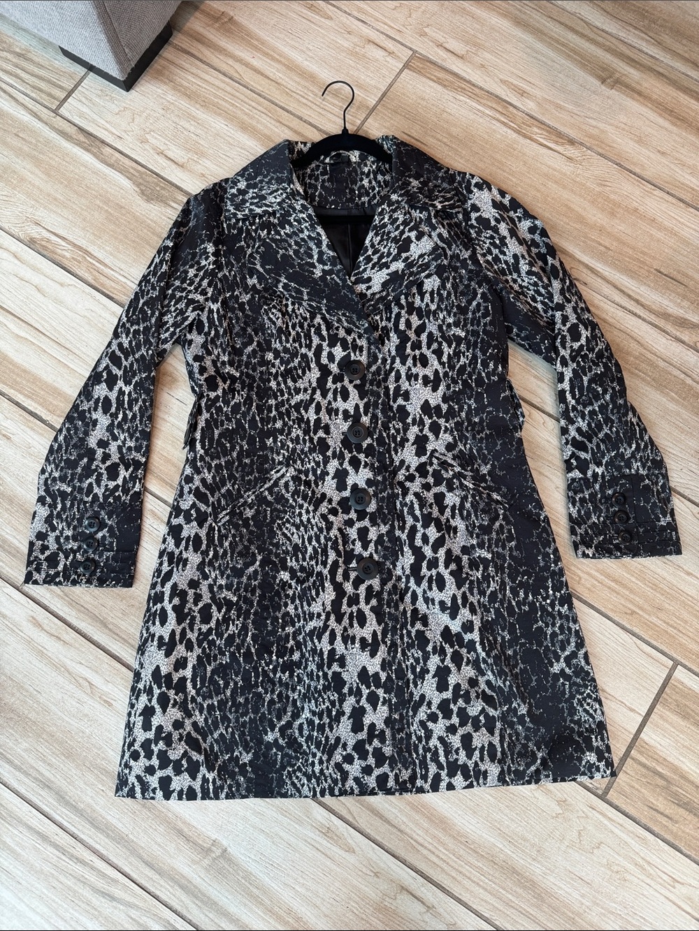 Ambition Leopard Animal Print Trench Coat Y2K Mob Wife Statement Jacket